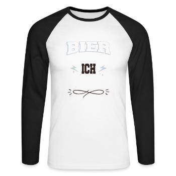 lustig trinken geburtstag weihnachtsgeschenk - Unisex Baseballshirt langarm - Weiß/Schwarz - Vorne - Nik (191cm)