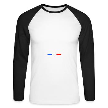 La vie est meilleure à SAINT-MARTIN Numéro 978 - T-shirt baseball manches longues Homme - blanc/noir - Devant - Nik (191cm)