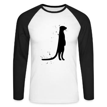 meerkat - Unisex Long Sleeve Baseball T-Shirt - white/black - Front - Nik (191cm)
