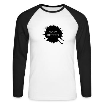Faites-le mieux - T-shirt baseball manches longues Homme - blanc/noir - Devant - Nik (191cm)