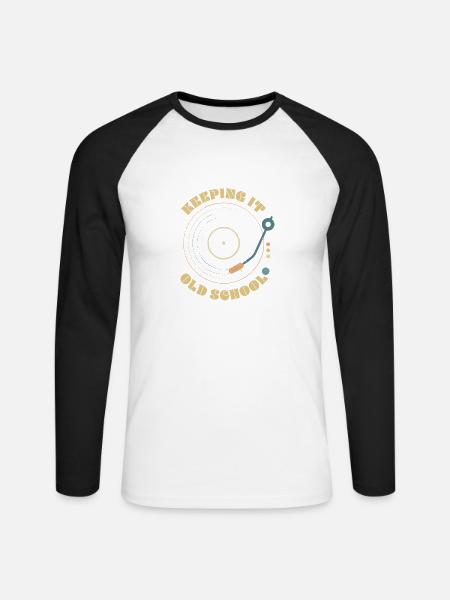 Keeping It Old School - Unisex Baseballshirt langarm - Weiß/Schwarz