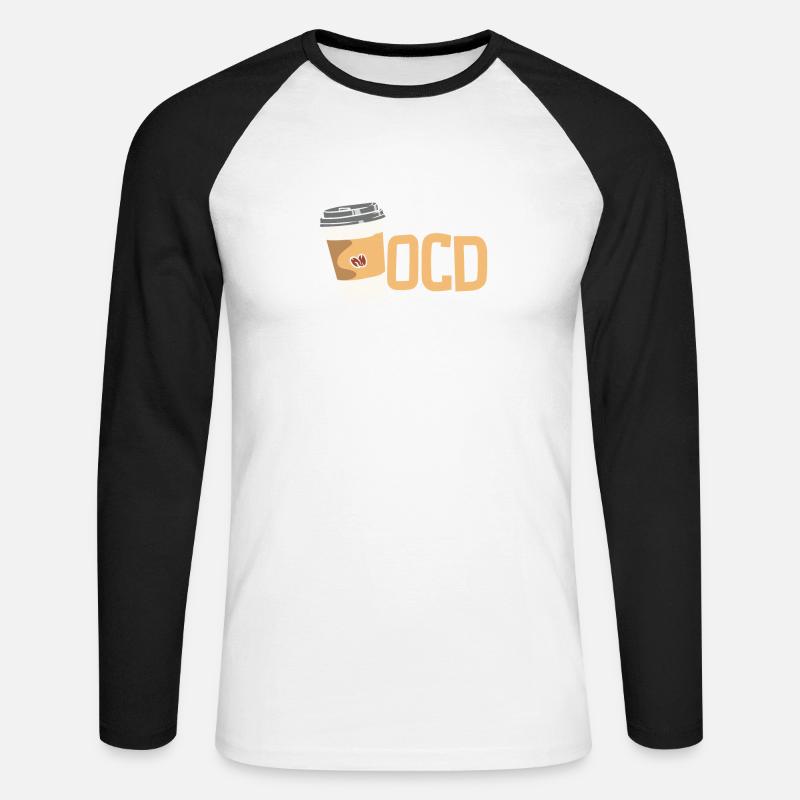 Obsessive Coffee Disorder - Unisex Baseballshirt langarm - Weiß/Schwarz