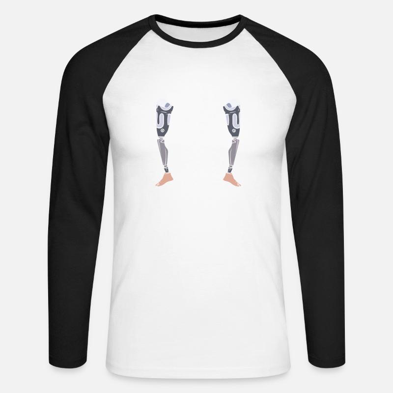Missing Some Parts - Unisex Baseballshirt langarm - Weiß/Schwarz