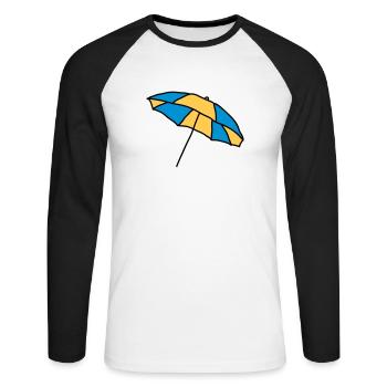 parapluie - T-shirt baseball manches longues Homme - blanc/noir - Devant - Nik (191cm)