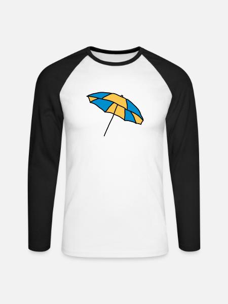 Sonnenschirm - Unisex Baseballshirt langarm - Weiß/Schwarz