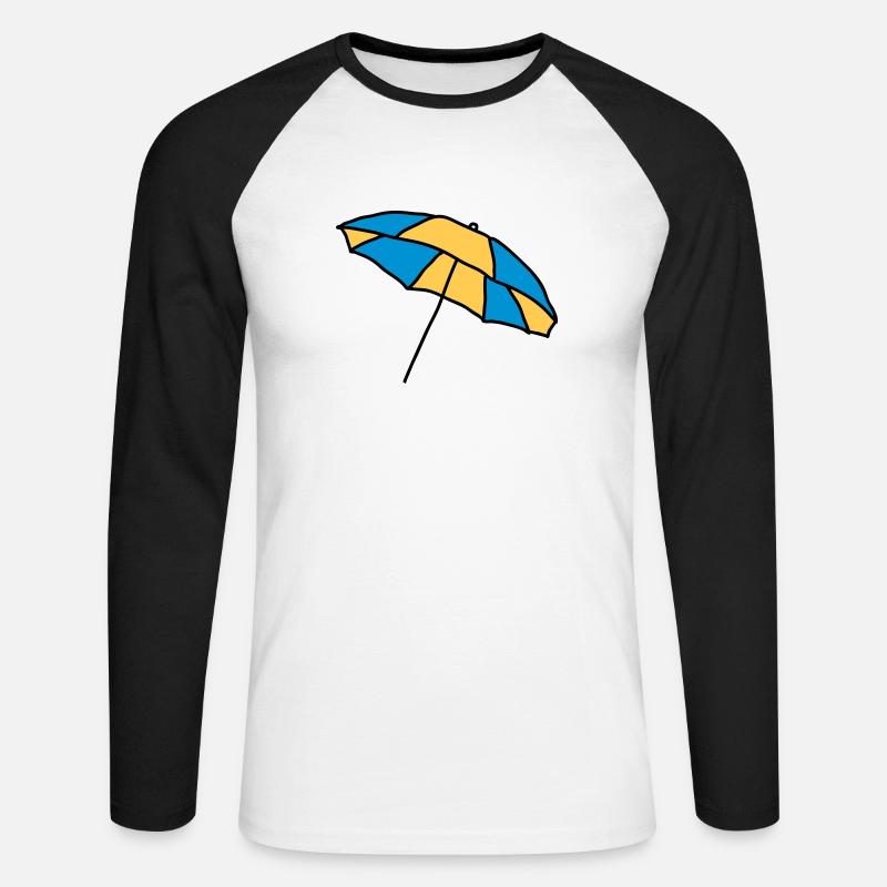 Sonnenschirm - Unisex Baseballshirt langarm - Weiß/Schwarz