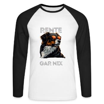Ich bin in Rente ich muss garnix lustiges Hund Dog - Unisex Baseballshirt langarm - Weiß/Schwarz - Vorne - Nik (191cm)