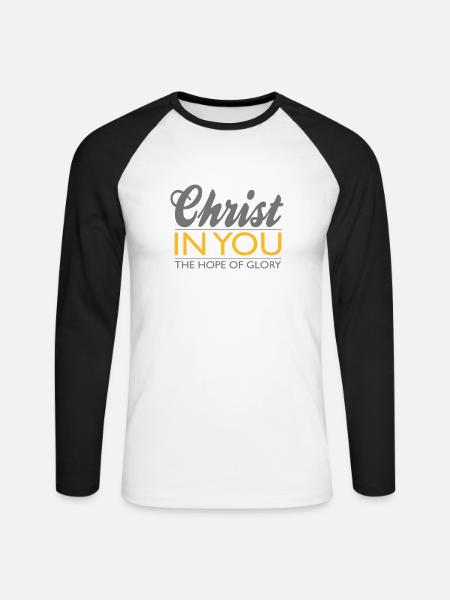 Christ in you - Unisex Baseballshirt langarm - Weiß/Schwarz