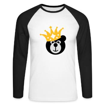 BEAR with KRONE - Unisex Long Sleeve Baseball T-Shirt - white/black - Front - Nik (191cm)