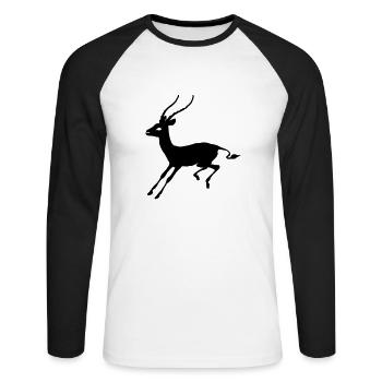 Gazelle - T-shirt baseball manches longues Homme - blanc/noir - Devant - Nik (191cm)