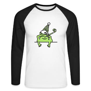 text frame write wall birthday alone - Unisex Long Sleeve Baseball T-Shirt - white/black - Front - Nik (191cm)