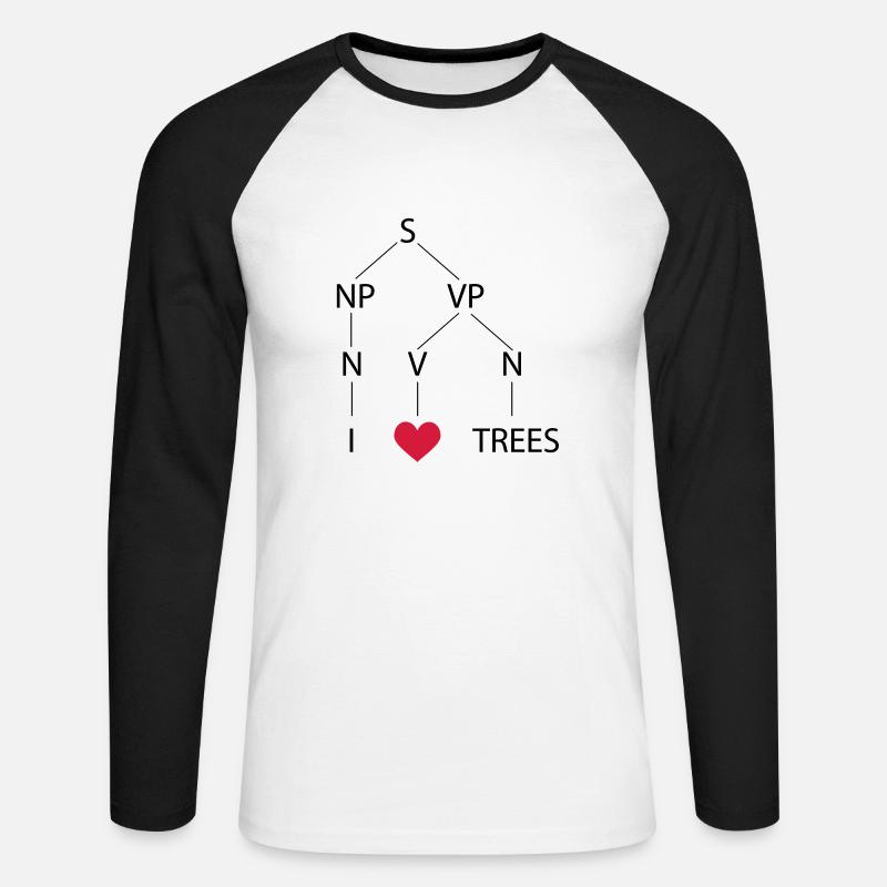 Syntax tree - Unisex Long Sleeve Baseball T-Shirt - white/black