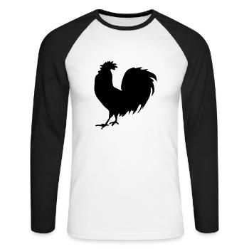 coq - T-shirt baseball manches longues Homme - blanc/noir - Devant - Nik (191cm)