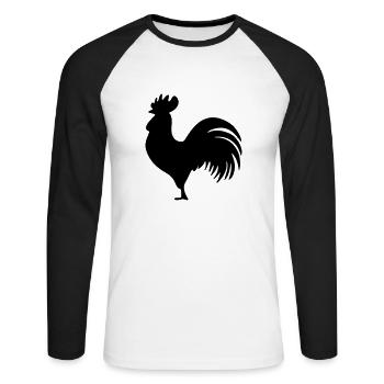Coq France - T-shirt baseball manches longues Homme - blanc/noir - Devant - Nik (191cm)