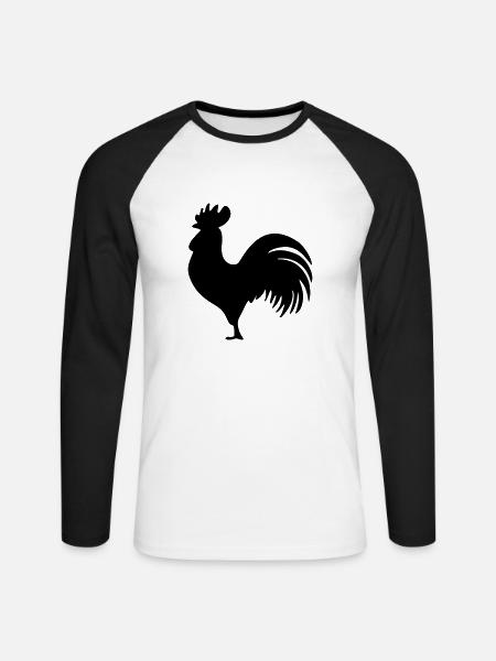 Coq France - Unisex Baseballshirt langarm - Weiß/Schwarz