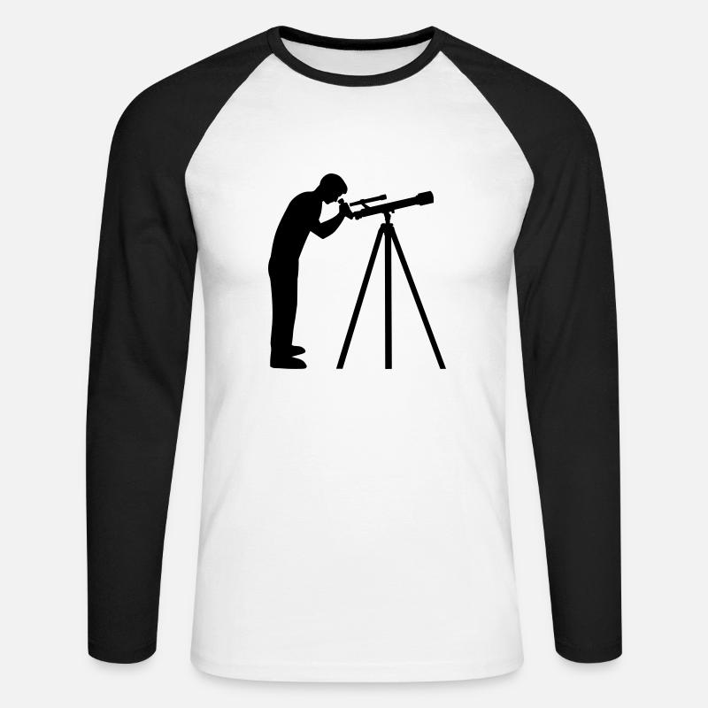 Teleskop - Unisex Baseballshirt langarm - Weiß/Schwarz