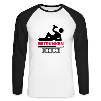 betrunken_02 - Unisex Baseballshirt langarm - Weiß/Schwarz - Vorne - Nik (191cm)