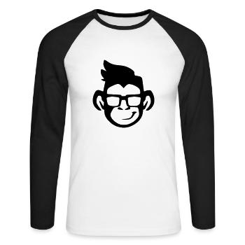 Matora Branding - Unisex Baseballshirt langarm - Weiß/Schwarz - Vorne - Nik (191cm)