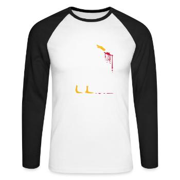Oies couteau sanglant - T-shirt baseball manches longues Homme - blanc/noir - Devant - Nik (191cm)