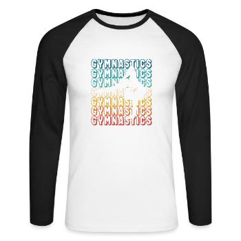 Gymnastics Sports Gymnastics Dancing Gymnast Dance - Unisex Long Sleeve Baseball T-Shirt - white/black - Front - Nik (191cm)