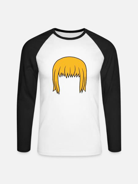 Anime Blonde Bob Hairstyle Bob - Unisex Long Sleeve Baseball T-Shirt - white/black