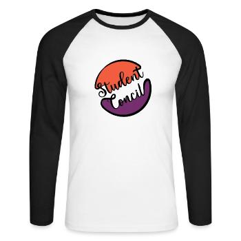 Student Concil - Unisex Long Sleeve Baseball T-Shirt - white/black - Front - Nik (191cm)