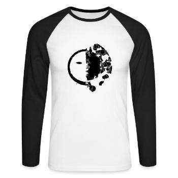Sun Moon Mosaic Astrology Symbol Vector 1 - Unisex Long Sleeve Baseball T-Shirt - white/black - Front - Nik (191cm)