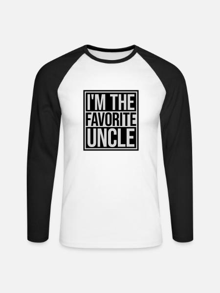 at The Favorite Uncle - Unisex Long Sleeve Baseball T-Shirt - white/black