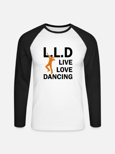 Dancing Dance Music - Unisex Long Sleeve Baseball T-Shirt - white/black