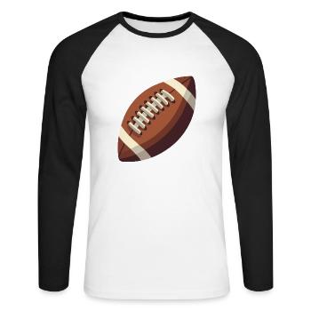 Fußball - Unisex Baseballshirt langarm - Weiß/Schwarz - Vorne - Nik (191cm)