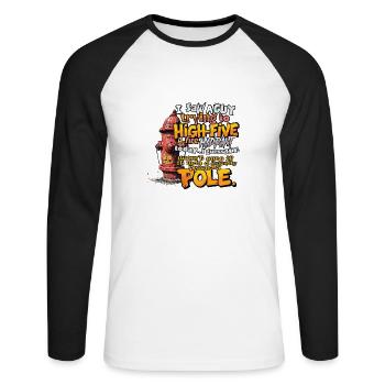 High Five sur une bouche d’incendie - T-shirt baseball manches longues Homme - blanc/noir - Devant - Nik (191cm)