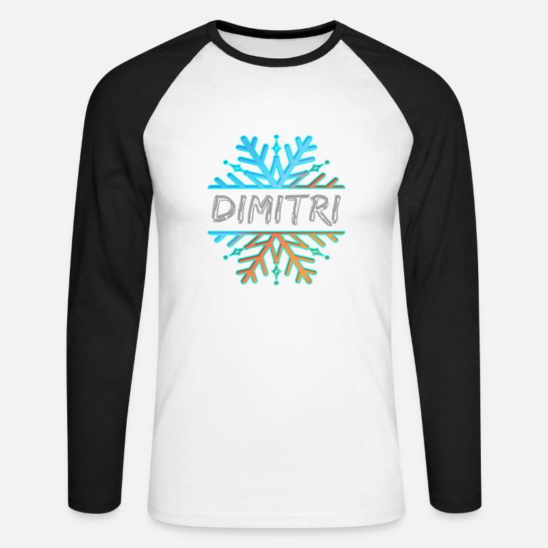 Dimitri Dimitri - Unisex Baseballshirt langarm - Weiß/Schwarz