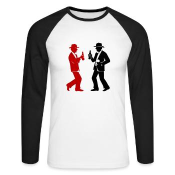 Drinking Team Party - Unisex Baseballshirt langarm - Weiß/Schwarz - Vorne - Nik (191cm)