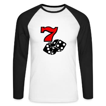 luckyseven - T-shirt baseball manches longues Homme - blanc/noir - Devant - Nik (191cm)