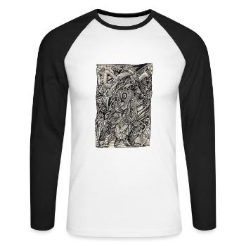 Jonah Complex - Unisex Long Sleeve Baseball T-Shirt - white/black - Front - Nik (191cm)