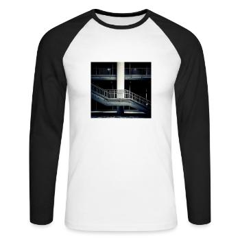 Urban - Unisex Long Sleeve Baseball T-Shirt - white/black - Front - Nik (191cm)