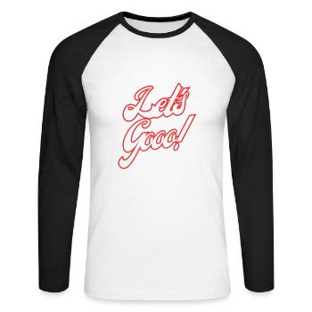 Let's Gooo! - Unisex Long Sleeve Baseball T-Shirt - white/black - Front - Nik (191cm)