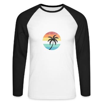 Spanien - Unisex Baseballshirt langarm - Weiß/Schwarz - Vorne - Nik (191cm)