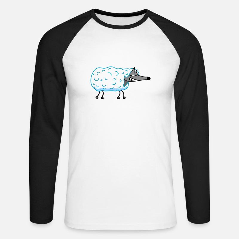 Wolf im Schafspelz - Unisex Baseballshirt langarm - Weiß/Schwarz