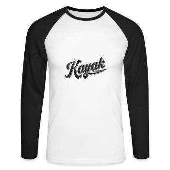 Stylish Kayak Adventure for - Unisex Long Sleeve Baseball T-Shirt - white/black - Front - Nik (191cm)
