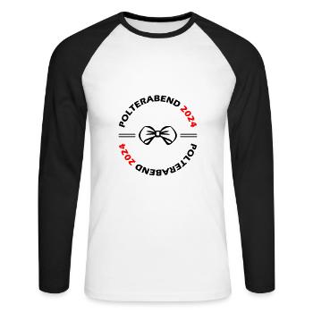 Polterabend 2024 - Unisex Baseballshirt langarm - Weiß/Schwarz - Vorne - Nik (191cm)