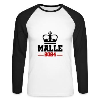 Malle 2024 Krone - T-shirt baseball manches longues Homme - blanc/noir - Devant - Nik (191cm)