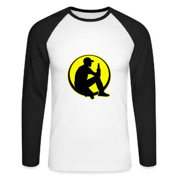 Bouteille de bière Boire - T-shirt baseball manches longues Homme - blanc/noir - Devant - Nik (191cm)