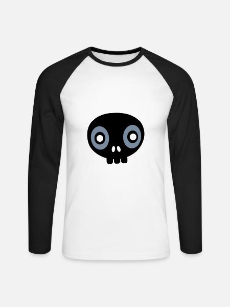 LALLU - Unisex Long Sleeve Baseball T-Shirt - white/black