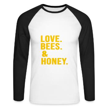 Beekeeper honey bee honey-dealer bee honey - Unisex Long Sleeve Baseball T-Shirt - white/black - Front - Nik (191cm)