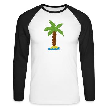 Palm sun beach and sea - Unisex Long Sleeve Baseball T-Shirt - white/black - Front - Nik (191cm)