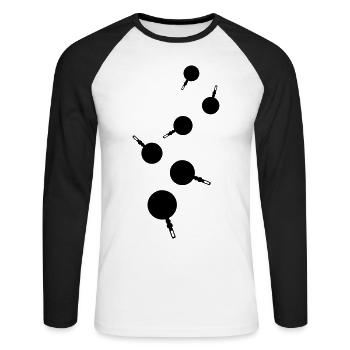Chef de cuisine Pan - T-shirt baseball manches longues Homme - blanc/noir - Devant - Nik (191cm)