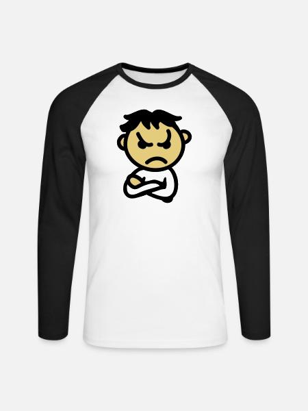bad mood - Unisex Long Sleeve Baseball T-Shirt - white/black