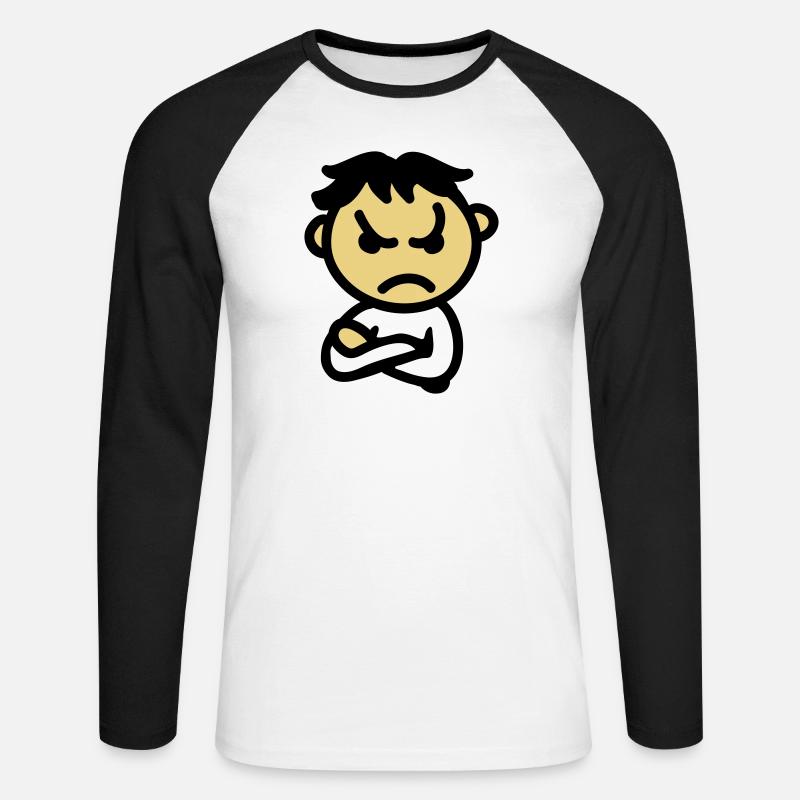 schlecht drauf - Unisex Baseballshirt langarm - Weiß/Schwarz