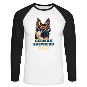 German Shepherd Dad Dog Dad Cool - Unisex Long Sleeve Baseball T-Shirt - white/black - Front - Nik (191cm)